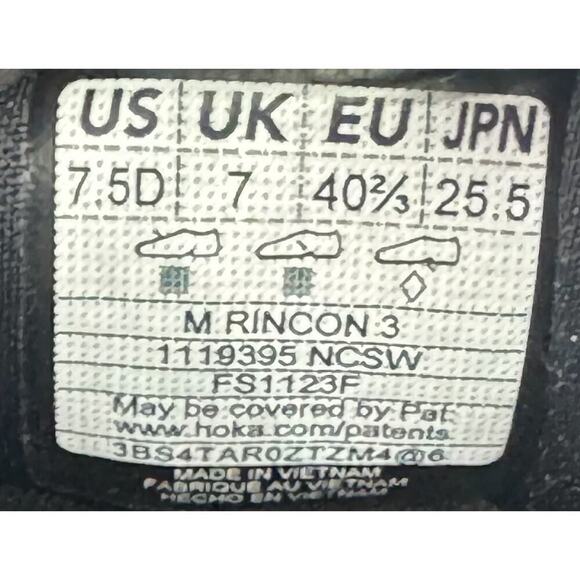 Hoka Men's Rincon 3 Mesh Upper Athletic Sneaker Nimbus Cloud Steel Wool 7.5D NWB - Picture 11 of 13